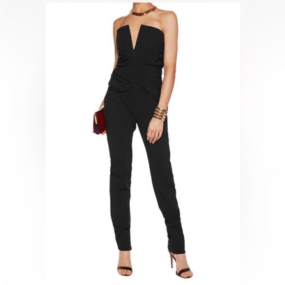 Balmain Black Strapless Jumpsuit, S